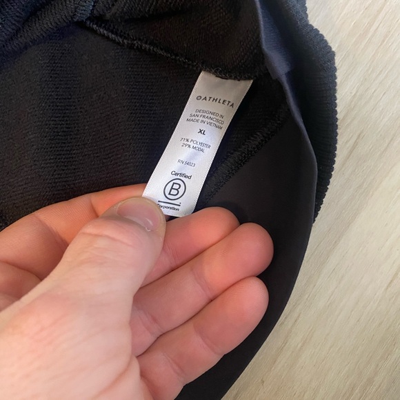 Athleta Sweater Womens Size XL Triumph Hoodie Sweatshirt Jacket Black Gym-#105 - Picture 3 of 3